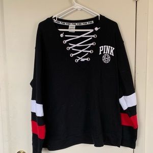 VS PINK lace up sweater